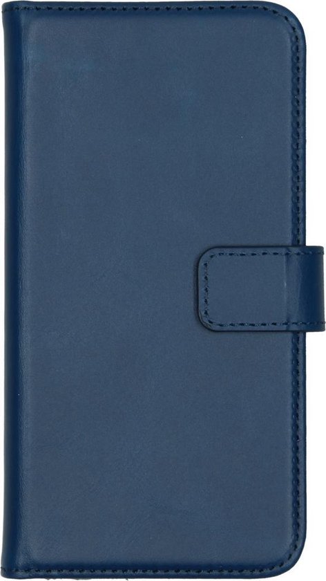 Selencia Hoesje - Geschikt voor Samsung Galaxy S10e - Echt Lederen Bookcase - Blauw