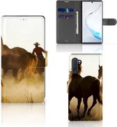 Geschikt voor Samsung Galaxy Note 10 Telefoonhoesje met Pasjes Design Cowboy