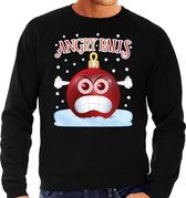 Foute Kerst trui / sweater - Angry balls - zwart voor heren - kerstkleding / kerst outfit XL (54)