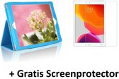 iPad 10.2 inch 2019 / 2020 / 2021 hoes - Flip Cover + Screenprotector - Licht Blauw