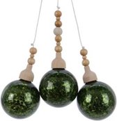 Kersthangers - Swingtag a 1 gl bauble bundle w glitter pine green dia5cm