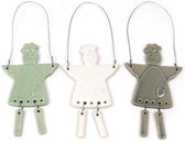 Kersthangers - Ceramic angel hanger 9.5x16x0.5cm 1pc A/3 Mixed