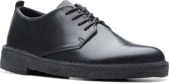 clarks desert london black polished