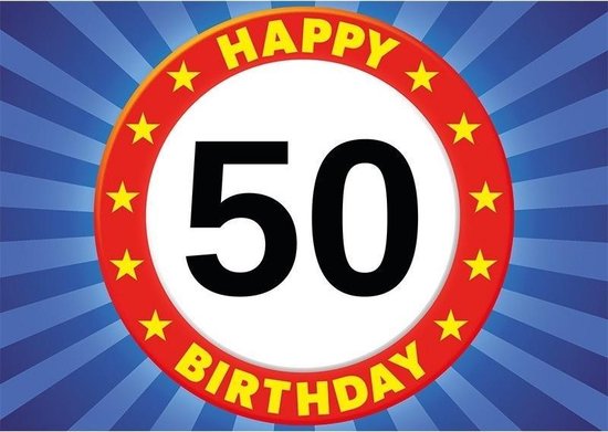 kapsel schuif in het midden van niets 5x 50 jaar verjaardag kaart/ wenskaart Happy Birthday | bol.com