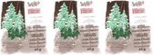 3x Kerstboom versiering glitter sneeuwvlokjes 40 gram - nepsneeuw met glitters 80 gram