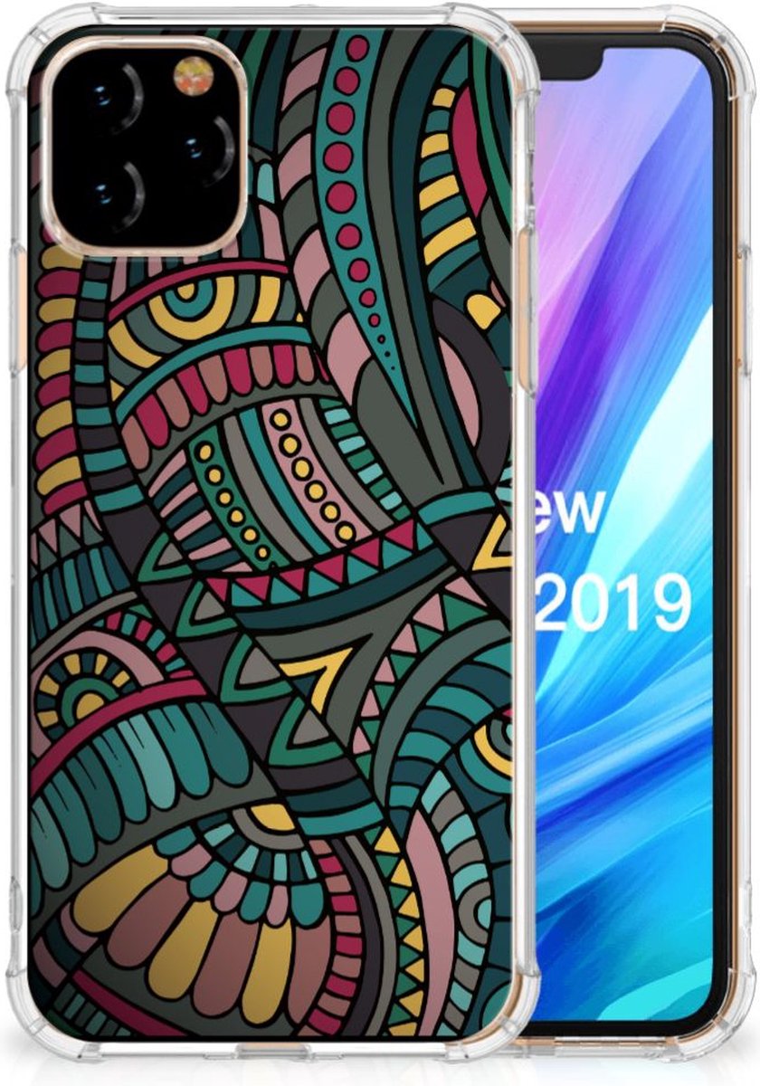 Apple iPhone 11 Pro Doorzichtige Silicone Hoesje Aztec