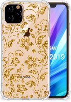 Geschikt voor Apple iPhone 11 Pro Case Gouden Bloemen