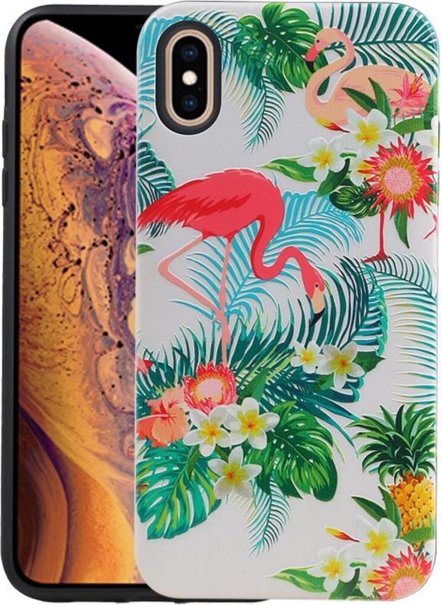 Flamingo Design Hardcase Backcover - Hoesje Geschikt voor iPhone XS Max