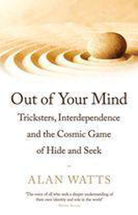 Boek 'Out of Your Mind' met op de kaft een zen-tuin met een steen.