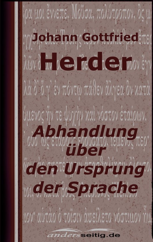 Abhandlung über den Ursprung der Sprache - cover