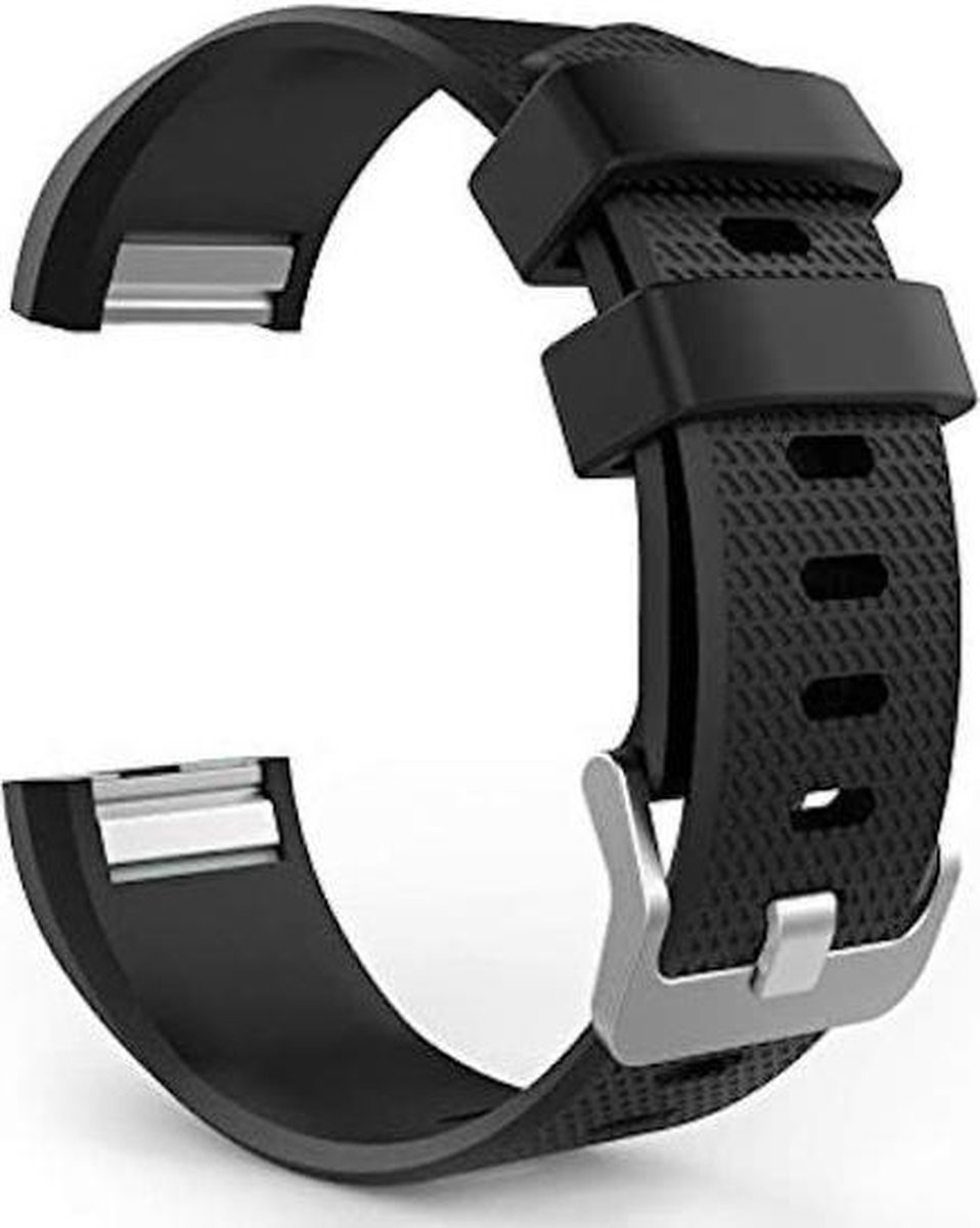 Merkloos Siliconen bandje - Fitbit Charge 2 - Zwart - Small