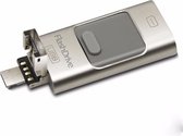 USB Stick 4 in 1 Flashdrive – 256 GB - Transfer en Opslag - Zilverkleurig