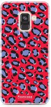 Samsung Galaxy A8 2018 hoesje TPU Soft Case - Back Cover - Luipaard / Leopard print / Rood
