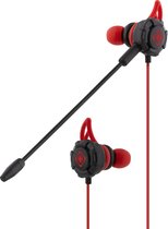 DELTACO GAMING GAM-076 In-ear koptelefoon met verwijderbare flexibele microfoon - Zwart/rood