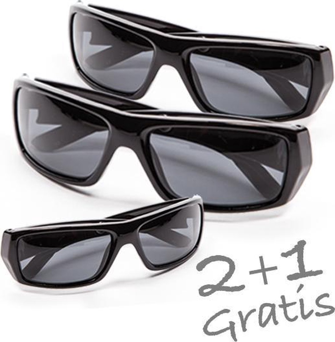 Polaryte HD Zonnebril - 3 zwarte brillen + luxe brillenkoker | bol.com