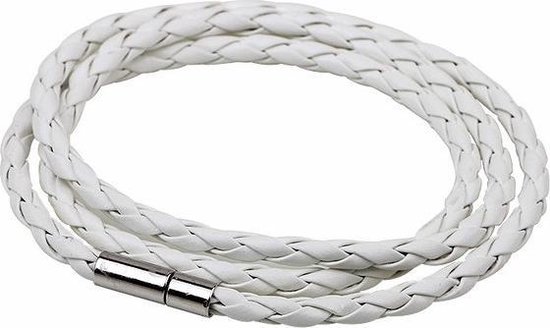 Fako Bijoux® - Bracelet wrap - Tressé - Fermeture à épingle - Blanc