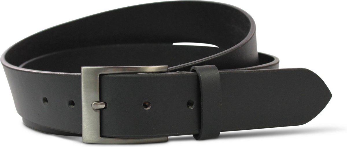 Safekeepers glad leren riem - Zwart - 4 cm - Rundleder