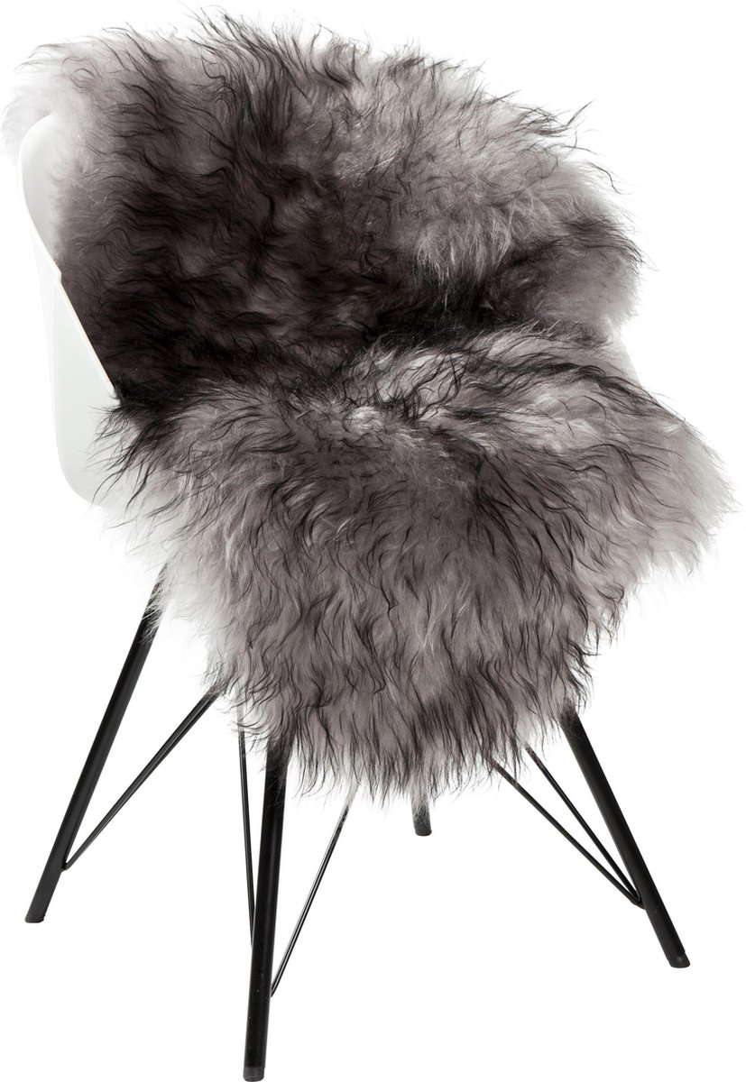 Dyreskinn Schapenvacht ijslands grijs melange 90-110cm lengte / 60-70cm breedte