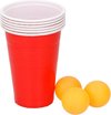 Afbeelding van het spelletje Beer pong drankspel/drinkspel 9 delig - Drankspellen/studentenspellen bier pong - herbruikbare bekers