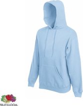 Fruit of the Loom Hoodie Sky Blue Maat S dubbellaagse capuchon