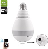 360gr IP WIFI camera in bulb (HD video, Motion Det., Nachtzicht, SD kaart)