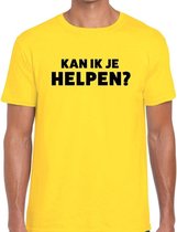 Kan ik je helpen beurs/evenementen t-shirt geel heren XL