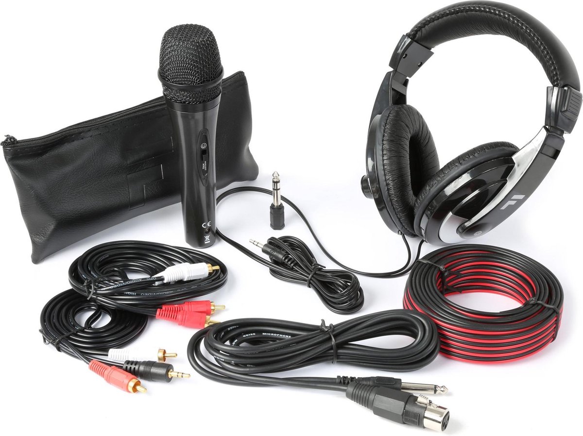 DJ koptelefoon +  DJ microfoon - Fenton SH400 - DJ accessoire kit met kabels.