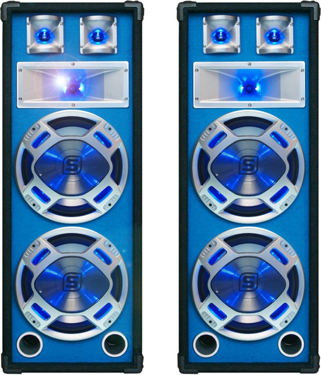 Set van 2 dubbele 10 Speakers met LED verlichting