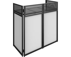 Vonyx DB4 PRO - Mobiel DJ meubel met witte en zwarte lycra doeken