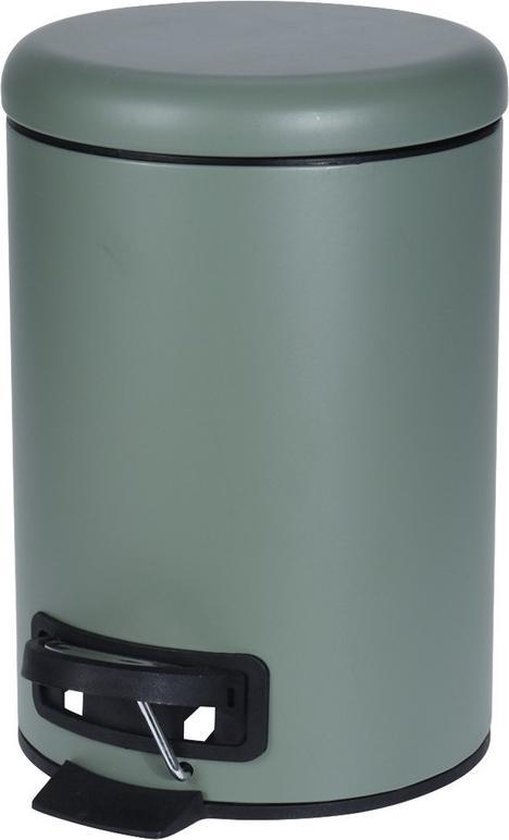 Donker groene vuilnisbak/pedaalemmer 3 liter -... | bol.com