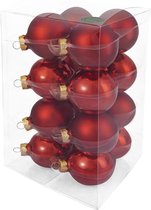 Decosy Glas Kerstballen - 8cm - Box 16 Stuks - Red Combi