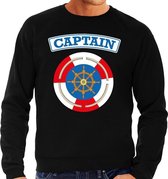 Kapitein/captain verkleed sweater zwart voor heren XL