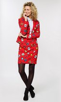 OppoSuits Dashing Decorator - Vrouwen Kostuum - Gekleurd - Kerst - Maat 36