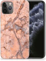 TPU Siliconen Hoesje Geschikt voor iPhone 11 Pro Marmer Oranje