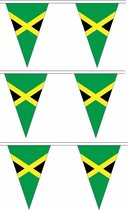 3x Polyester vlaggenlijn Jamaica 5 meter - Jamaicaanse vlaggetjes thema decoratie