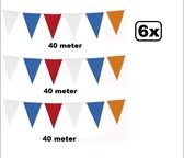 6x Vlaggenlijn Holland  oranje/rood/wit/blauw 40 meter