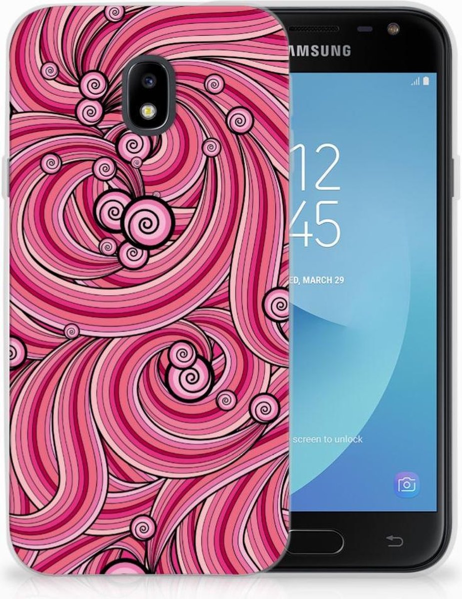 Samsung Galaxy J3 2017 Hoesje maken Swirl Pink