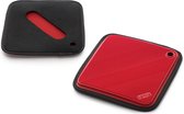 Lekue onderzetter en pannenlap siliconen en neopren - rood