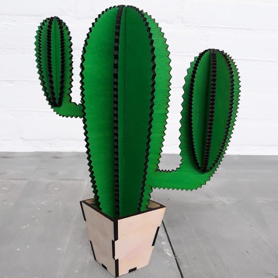 beeld Bewijs shampoo Cactus decoratie - Houten Cactus Gardon | bol.com