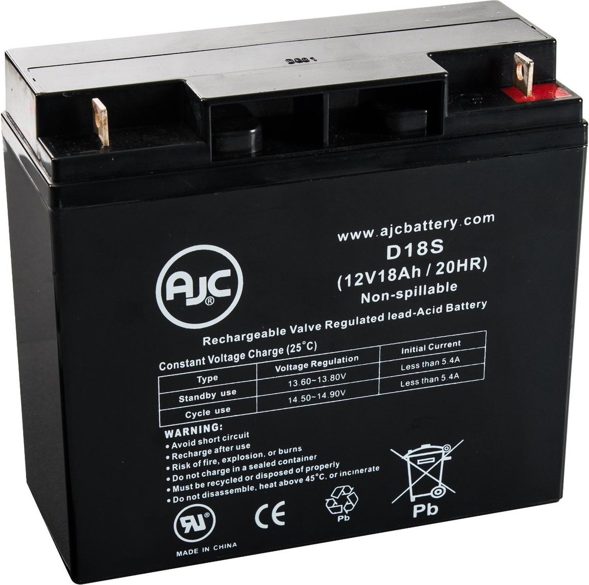 AJC® battery compatibel met TaoTao ATE-502M 12V 18Ah Step accu