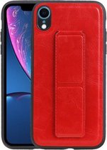 Grip Stand Hardcase Backcover voor iPhone XR Rood