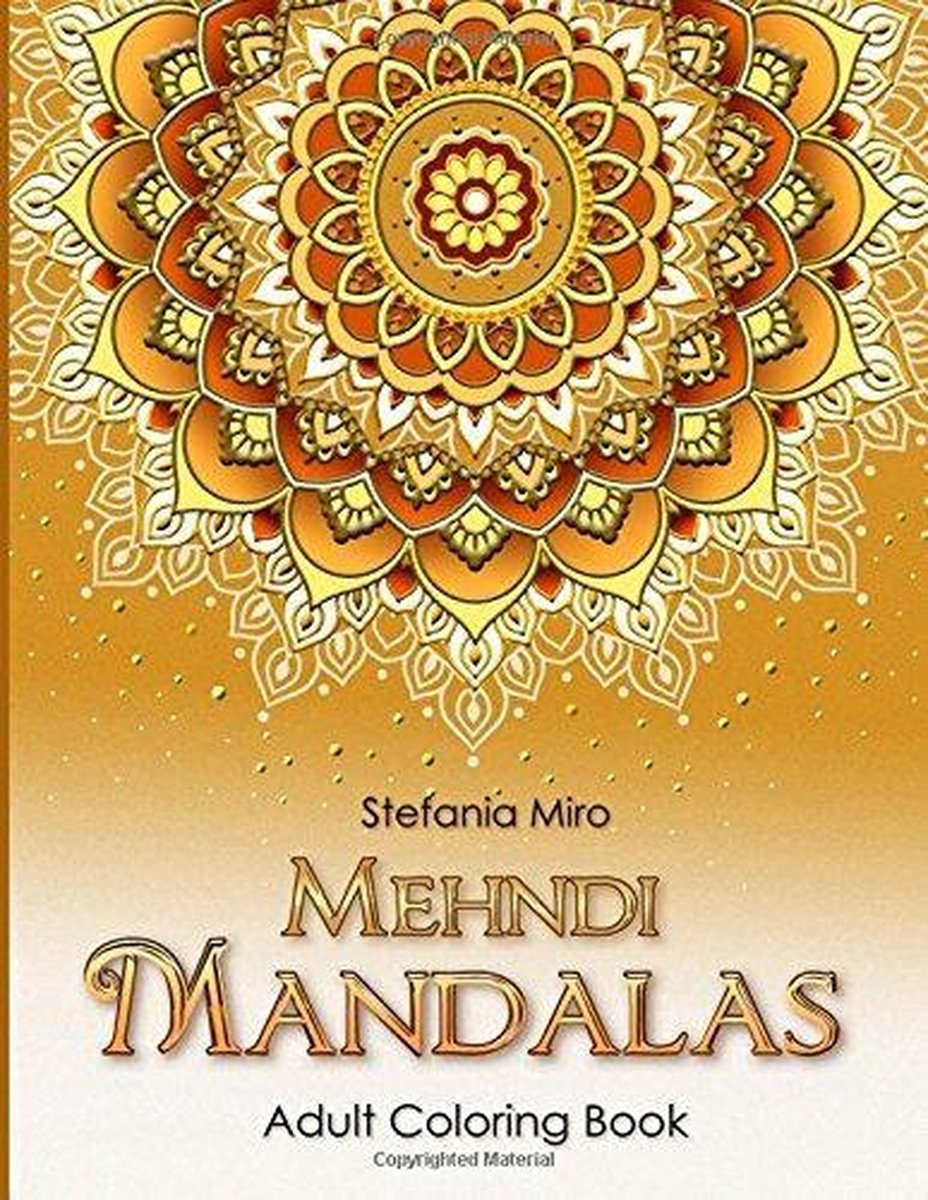 Mehndi Mandalas Adult Coloring Book White Background