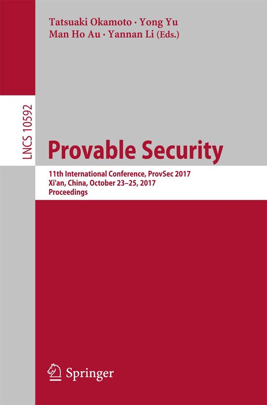 Springer Nature Proceedings Computer Science - Provable Secu ... - cover