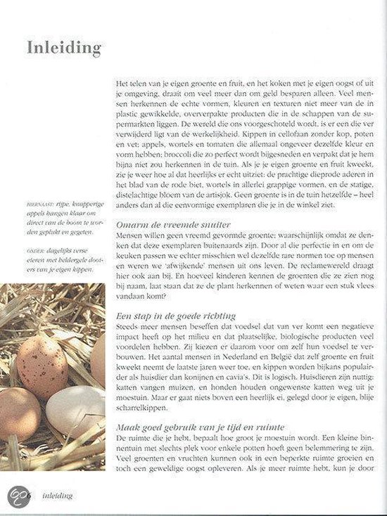 Tekstpagina met de titel 'Inleiding' en een afbeelding van bruine en witte eieren.