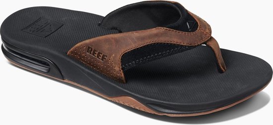 reef leather fanning slippers