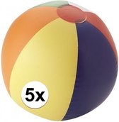 5x Strandbal opblaasbaar multicolor