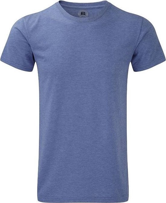 Basic heren T-shirt blauw melee L (52)