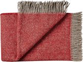 Plaid rood visgraat wol, grote wollen plaid of deken