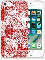 iPhone SE | 5S TPU Hoesje Design Angel Skull Red