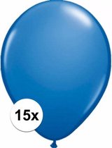 Metallic blauwe ballonnen 15 stuks 30 cm